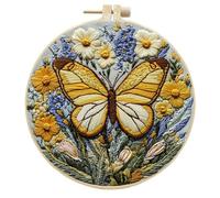 Wzxksoac Kit de Práctica de Bordado de Mariposas para Principiantes. Incluye Hilos de Tela para Bordar, Ideal para Amantes de Las Manualidades.