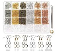 Wzxksoac Kit de Suministros para Hacer Pendientes de 3700 Piezas con para Pendientes de 6 Colores, Anillos de Salto, FabricacióN y ReparacióN de Pendientes para Pendientes