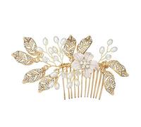 Wzxksoac Leaf Peine Del Pelo De La Boda Joyería Del Pelo Hecho a Mano Nupcial Tocado De Dama De Accesorios Para El Cabello Mujeres De Color Dorado Nupcial Postizo