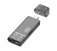 Wzxksoac Lector de Tarjetas SD y TF de Alta Velocidad PD100W con Carga Rápida, 200 MB, Adaptador para Auriculares de 3,5 mm Tipo C 3.1