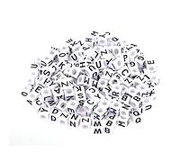 Wzxksoac Lot 200 Abalorios Plastico Alfabeto Letras Cubo Cuadrados