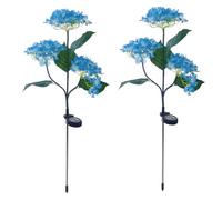 Wzxksoac Luces Solares para Jardín Luces Solares de Flores Flores Luminosas Luces LED Solares para Exteriores Camino de Jardín Decoración de Patio Azul