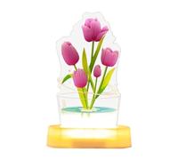 Wzxksoac Luz de Tulipán 3D, Luz LED con Carga USB Lámpara de Mesa de de Tulipán Lámpara de Mesita de Noche para Decoración de Habitación B