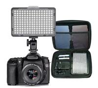 Wzxksoac Luz LED de 176 W para Cámara DSLR, Luz de Relleno Continua, Batería y Cargador USB, Estuche de Transporte para Estudio de Fotografía y Video.