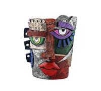 Wzxksoac Maceta con Forma de Cara Abstracta, Florero, Adorno, Soporte para Bolígrafos, Maceta