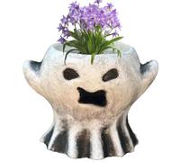 Wzxksoac Maceta Fantasma para Decoración de Halloween, Jarrón Fantasma, Cubo, Temática de Terror, Festival Espeluznante, Maceta de Resina para Jardín.
