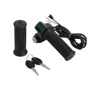 Wzxksoac Manillar con Puño de Acelerador y Interruptor de Encendido (24/36/48/60 V, LED Digital) para Bicicleta Eléctrica, Scooter y Manillar con Puño de Acelerador.