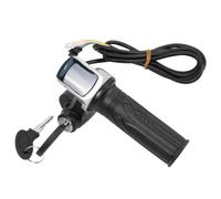 Wzxksoac Manillar de Bicicleta Eléctrica con Puño de Acelerador de 48 V y Candado, Indicador de Potencia, Llave y Pantalla LED.