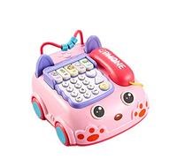 Wzxksoac MáQuina Multifuncional de Historias de AutomóViles TelefóNicos para EducacióN Temprana Rompecabezas de Juguete de SimulacióN de HáMster Musical Rosado
