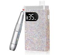Wzxksoac Máquina Pulidora Eléctrica Inalámbrica para Uñas con Pantalla HD Portátil Recargable de Diamante, Taladro Acrílico de 35000 RPM A