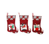 Wzxksoac Medias de Navidad, Paquete de 3 Medias para Colgar en el áRbol de Navidad de Chimenea para DecoracióN de Vacaciones Familiares, Papá/MuñEco de Nieve/Alce
