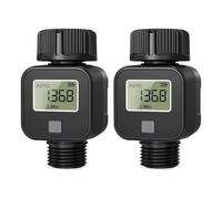 Wzxksoac Medidor de Caudal de Agua Digital LCD, Sensor de Caudal para Manguera de Riego de Jardín, Alimentado por Batería, 0,5-8 Bar, GPM, LPM, Registrador de Consumo Instantáneo.