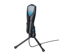 Wzxksoac Micrófono para Juegos, Micrófono de Condensador USB Profesional de Escritorio con Luz RGB para Transmisión en, Videoconferencias y Más.