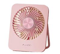 Wzxksoac Mini Ventilador Plegable de Escritorio para Exteriores, Fino, Ligero, Silencioso, con Mucho Viento, Portátil, Pequeño, Montado en la Pared, Color Rosa