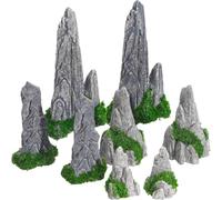 Wzxksoac Miniatura Decorativa de Montaña, Set de Modelismo de Resina para Jardín de Rocas, 8 Piezas