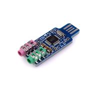 Wzxksoac Módulo de Interfaz de Audio USB CM108 de 2 Piezas, Tarjeta de Sonido Externa Sin Controlador con ADC/de 24 bits y Conector Estéreo de 3,5 mm I2S.