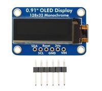 Wzxksoac Módulo de Pantalla OLED de 0,91 Pulgadas, 128 X 32, Monocromático, Stemma, QT/QWIIC, Módulo de Bricolaje.