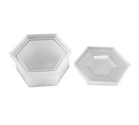 Wzxksoac Molde Epoxi de Cristal de Bricolaje de 2 Piezas Molde de Caja de Almacenamiento de Joyas Hexagonal
