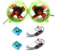Wzxksoac Motor de Propulsión para Lancha Submarina, CC 12 V-24 V, 20 A, 4 Palas, Sentido Horario/Antihorario, para Robot Señuelo RC, Submarino, Etc.