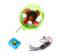 Wzxksoac Motor de Propulsión para Lancha Submarina de 12 V CC A 24 V CC, 20 A, con Contrahélice de 4 Palas para Robot Submarino RC DIY.