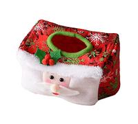 Wzxksoac Nueva de Tejido de DecoracióN NavideñA DecoracióN de Escritorio de Navidad Caja de PañUelos Roja