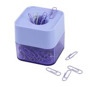 Wzxksoac Nuevos Clips de Papel de Dos Colores en un Elegante Soporte Magnético Cuadrado Esmerilado, 28 Mm, 130 Clips por Caja (Púrpura)