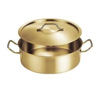 Wzxksoac Olla de Acero Inoxidable con Doble Asa, Olla de Acero Inoxidable para Sopa, Olla Caliente Doméstica B