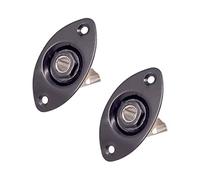 Wzxksoac Oval Guitarra Dentada Jack Plate30 Oval Placa de Guitarra Y ZÓCalo de Guitarra Dentada Negro de Alta Calidad, 2 Paquete