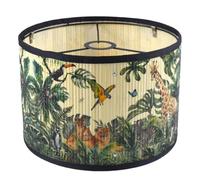 Wzxksoac Pantalla de Lámpara con Forma de Tambor, Diseño de Pájaro y Planta Verde Brillante, Ideal para Lámparas de Pie y de Mesa en el Dormitorio A