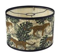 Wzxksoac Pantalla de Lámpara con Forma de Tambor, Diseño de Pájaro y Planta Verde Brillante, Ideal para Lámparas de Pie y de Mesa en el Dormitorio D