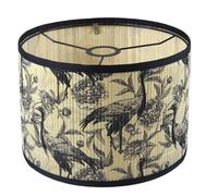 Wzxksoac Pantalla de Lámpara con Forma de Tambor, Diseño de Pájaro y Planta Verde Brillante, Ideal para Lámparas de Pie y de Mesa en el Dormitorio B