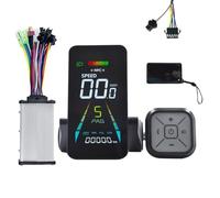 Wzxksoac Pantalla LCD NFC para Bicicleta EléCtrica, Patinete EléCtrico, Medidor de Color NFC, 24 V/36 V/48 V/60 V, VelocíMetro UART + Controlador SM5 de 36 V y 350 W de 2 Pines