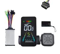 Wzxksoac Pantalla LCD NFC para Bicicleta EléCtrica, Patinete EléCtrico, Medidor de Color NFC, VelocíMetro UART de 24 V/36 V/48 V/60 V + Controlador SM5PIN de 36 V y 350 W