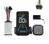 Wzxksoac Pantalla LCD NFC para Bicicleta EléCtrica, Patinete EléCtrico, Medidor de Color NFC, VelocíMetro UART de 24 V/36 V/48 V/60 V + Controlador SM6PIN de 36 V y 350 W