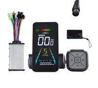 Wzxksoac Pantalla LCD NFC para Bicicleta EléCtrica, Patinete EléCtrico, Medidor de Velocidad una Color NFC, 24 V/36 V/48 V/60 V, UART, + Controlador de 36 V y 350 W A
