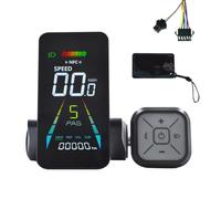 Wzxksoac Pantalla LCD NFC una Color con Medidor Animado para Bicicleta EléCtrica, 24 V/36 V/48 V/60 V, UART, VelocíMetro, Scooter EléCtrico, Medidor LCD NFC SM5+2 Pines