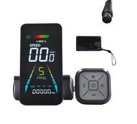 Wzxksoac Pantalla LCD NFC una Color con Medidor Animado para Bicicleta EléCtrica, 24 V/36 V/48 V/60 V, UART, VelocíMetro, Scooter EléCtrico, 6 Pines