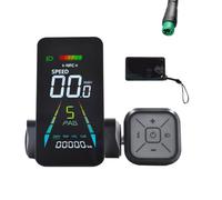 Wzxksoac Pantalla LCD NFC una Color para Bicicleta EléCtrica, Medidor Animado, 24 V/36 V/48 V/60 V, UART, VelocíMetro, Scooter EléCtrico, Medidor LCD NFC de 5 Pines.