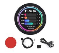 Wzxksoac Pantalla Secundaria Refrigerada por Agua de 2,8 Pulgadas CPU USB Monitoreo del Estado de la Computadora AnáLisis de Espectro de MúSica RGB Sin Controlador, B