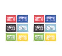Wzxksoac Paquete de 12 Coloridos Estuches para LáPices con Cremallera y 3 Anillos Estuche para LáPices de Tela Estuche para Carpetas Duradero AU Resistente con Ventana Transparente Adecuado