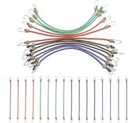 Wzxksoac Paquete de 12 Cuerdas Elásticas Pequeñas con de 25 Cm, Correas Elásticas de Goma Multicolor para Colgar en el Portabicicletas o en Tiendas de Campaña Al Aire Libre.