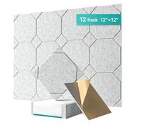 Wzxksoac Paquete de 12 Paneles Acústicos Autoadhesivos, Paneles de Pared Insonorizados, Paneles Insonorizados para Puertas, Techos y Oficinas en Casa C