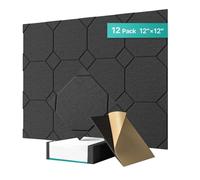 Wzxksoac Paquete de 12 Paneles Acústicos Autoadhesivos, Paneles de Pared Insonorizados, Paneles Insonorizados para Puertas, Techos y Oficinas en Casa A