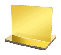 Wzxksoac Paquete de 20 Bases Rectangulares Desechables de Cartón para Tartas, 25 X 34 cm, Lámina Dorada para Tartas de un Cuarto, Color