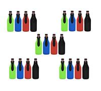 Wzxksoac Paquete de 20 Fundas Aislantes para Cerveza para Mantener Bebida Fría, Chaquetas para con Cremallera, Fundas para Enfriar de Cerveza, de Neopreno