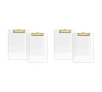 Wzxksoac Paquete de 4 Portapapeles de AcríLico Transparente con Clip Dorado, TamañO Carta A4 de 8,8 X 12,2, Suministros Escolares y para el Hogar, Suministros de Oficina