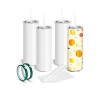 Wzxksoac Paquete de 4 Vasos de SublimacióN en, Rectos, Apretados, Vasos de SublimacióN con Aislamiento de Doble Pared para Horno de Prensado en Caliente de Vidrio