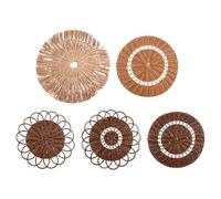 Wzxksoac Paquete de 5 Cestas de Pared Bohemias para Decoración Nórdica, Sencillas, Hechas A Mano, de Paja, de Mimbre, Bambú y Algas Marinas, para Dormitorio, Sala de Estar, Comedor y Oficina.