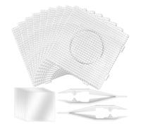 Wzxksoac Paquete de 9 Placas de Clavos de Cuentas Cuadradas Grandes de Plástico de 5 mm con Papel de Planchado y Pinzas para Cuentas para Manualidades de Bricolaje con Cuentas