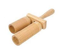 Wzxksoac Par de PercusióN Musical de Campanas de Madera de Conectadas al Manejar de Madera con Palos de Madera para Juguetes Infantiles